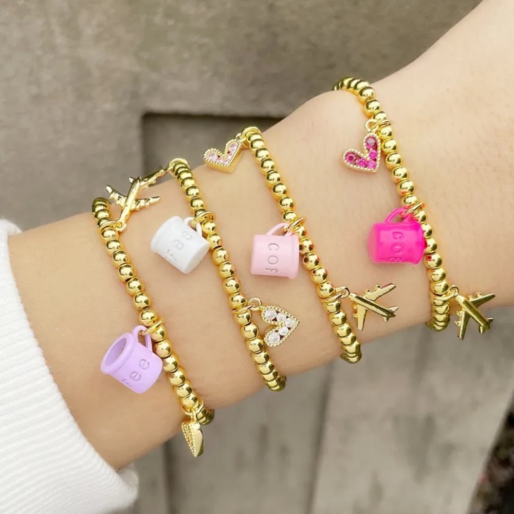 Travel & Coffee Charm Bracelets